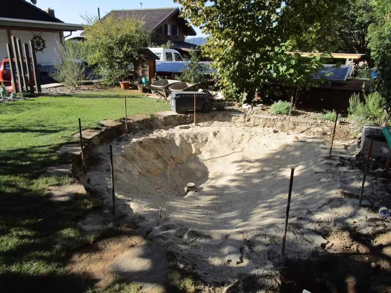 Aktuelles Gartenbauprojekt: Teich-Sanierung